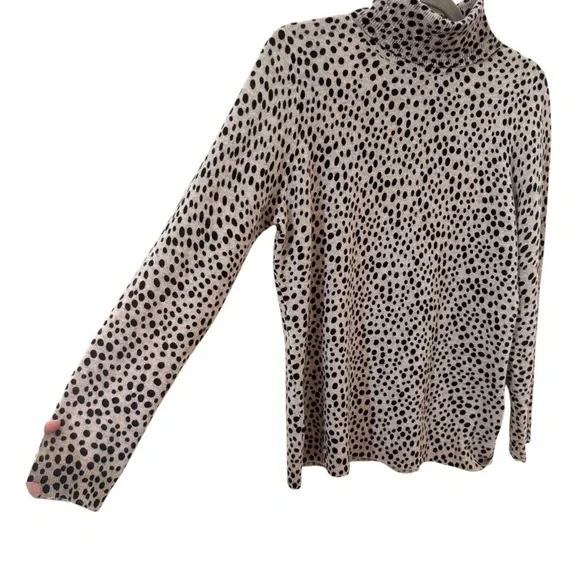 Charter Club Luxury 100% Cashmere Turtleneck Sweater Grey Animal Print Sz Large - Picture 6 of 13